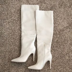 Guess White Over the Knee Boots